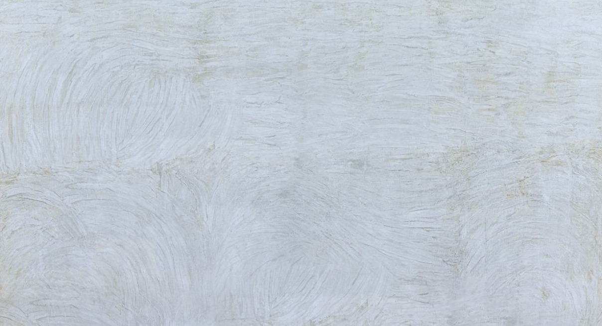 Gros plan sur la texture d'un enduit à la chaux appliqué sur un mur